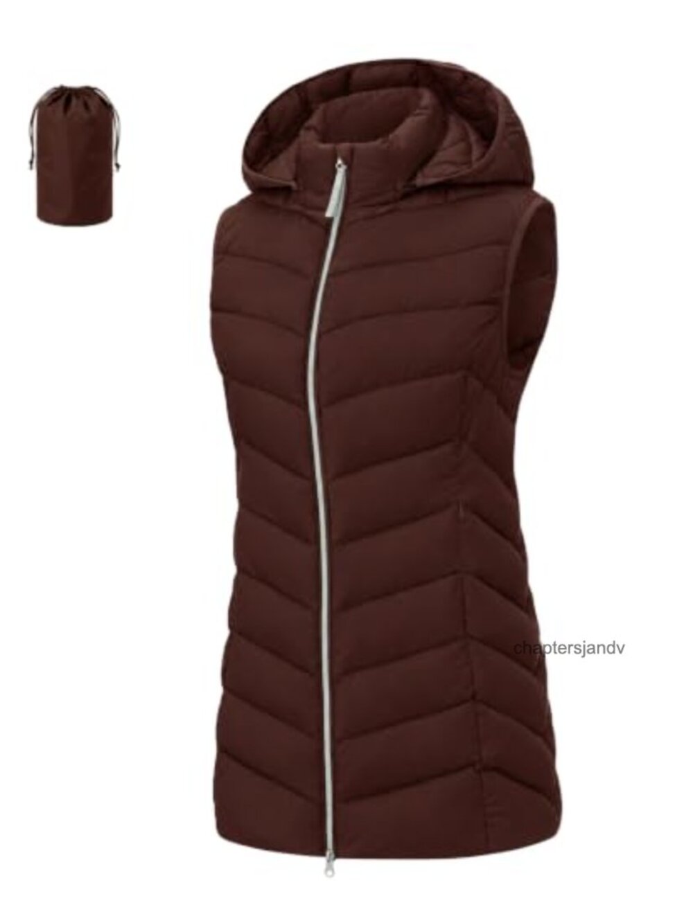 AceNest Women's Packable Puffer Vest Hooded Long Quilted Zip Pockets